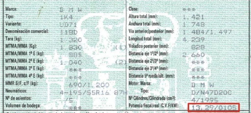Caballos fiscales en la ficha tecnica