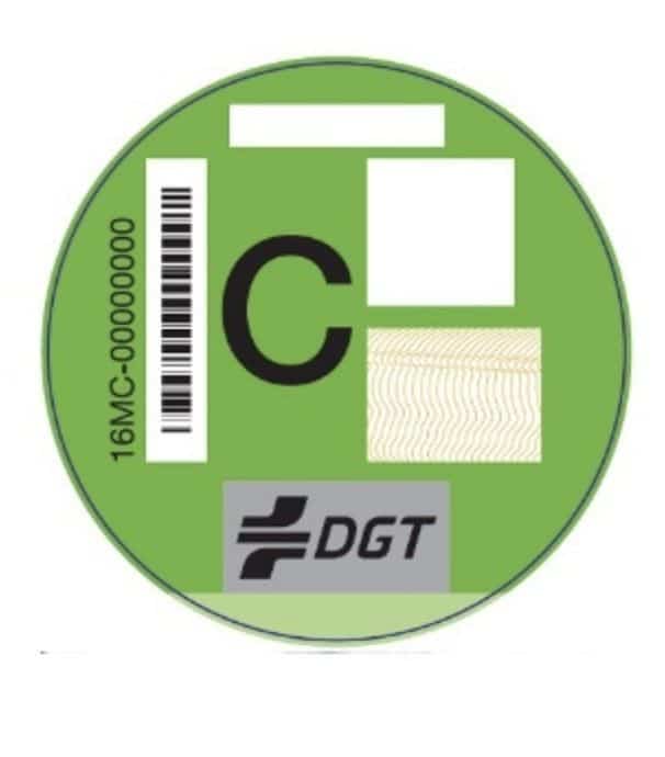 etiqueta c verde dgt
