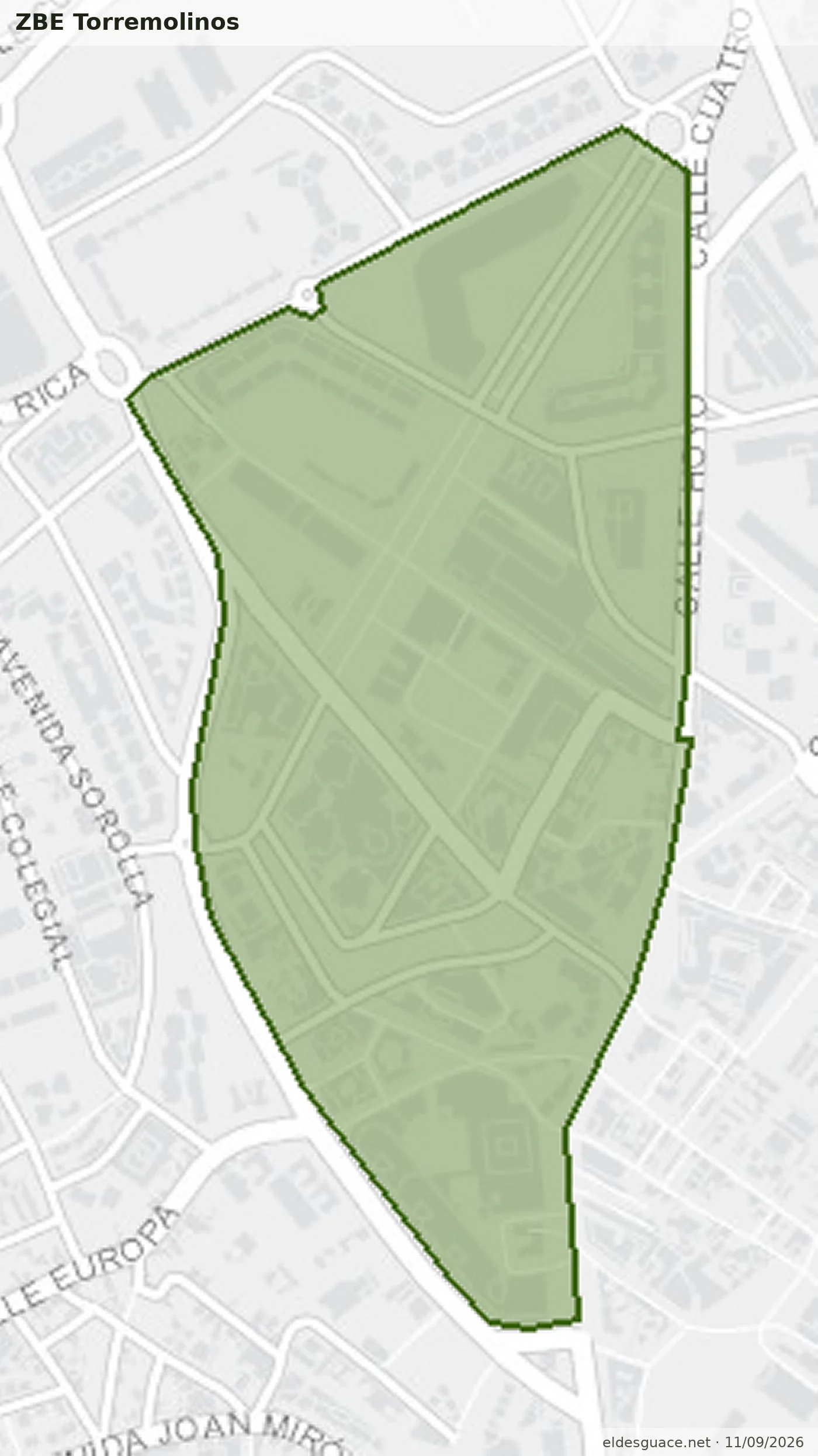 Mapa de la Zona de Bajas Emisiones de Torremolinos